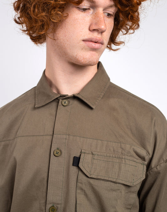 Outdoor Twill Overshirt With Contrast Fabric