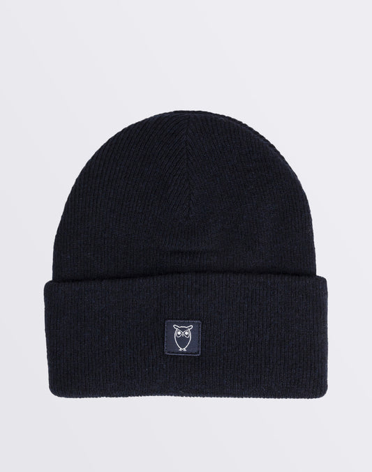 Dubbele laag rib wol beanie